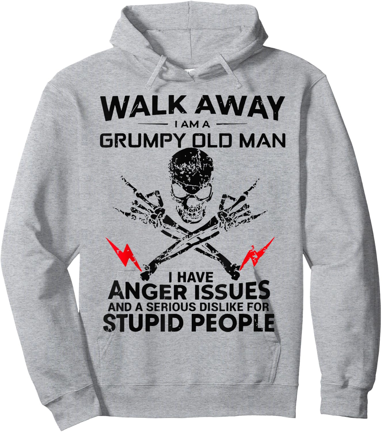 Walk Away I Am A Grumpy Old Man Hoodie - Hoodie | Ash