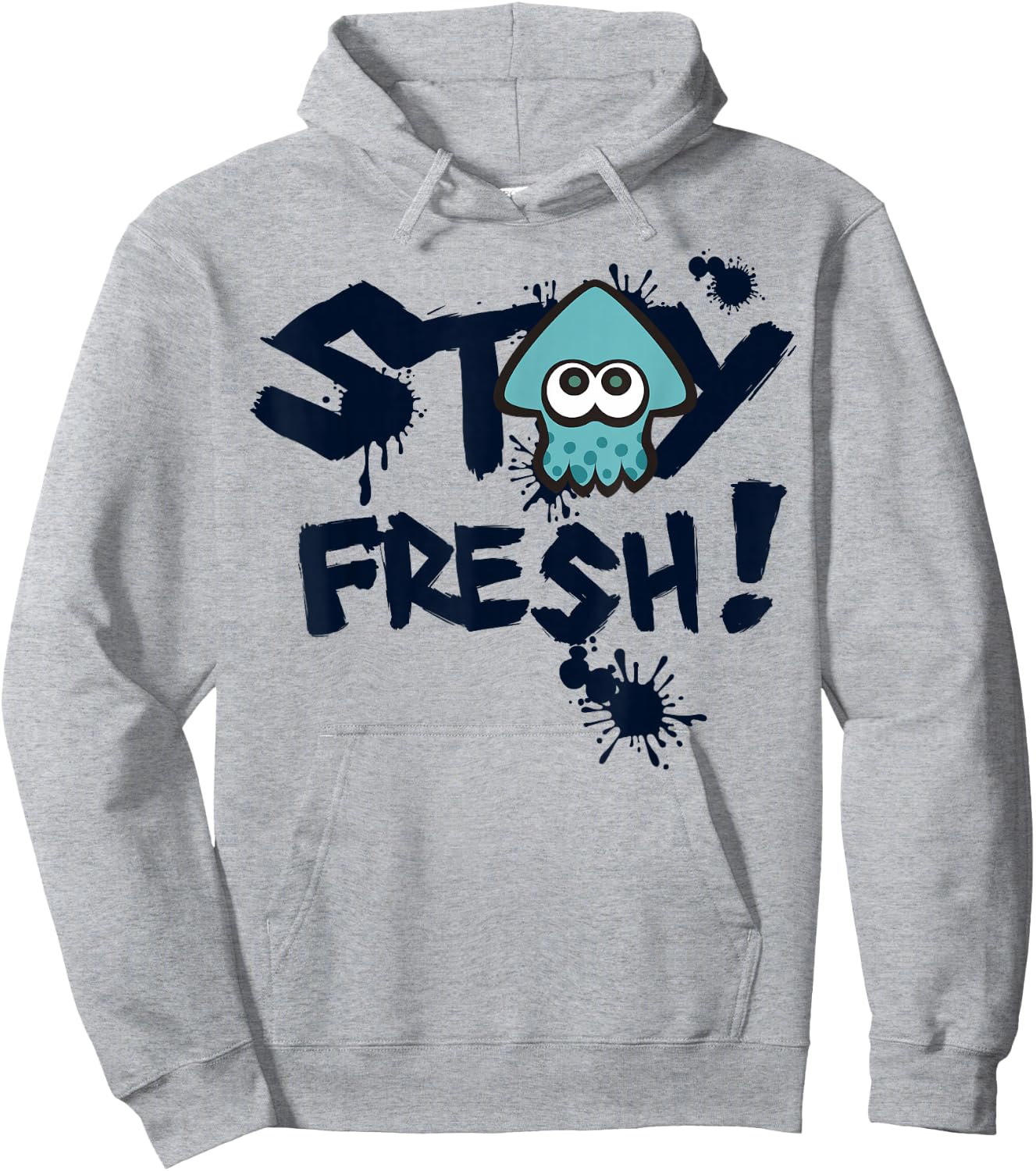 Nintendo Splatoon Stay Fresh Squid Ink Graphic Hoodie - Hoodie | Ash