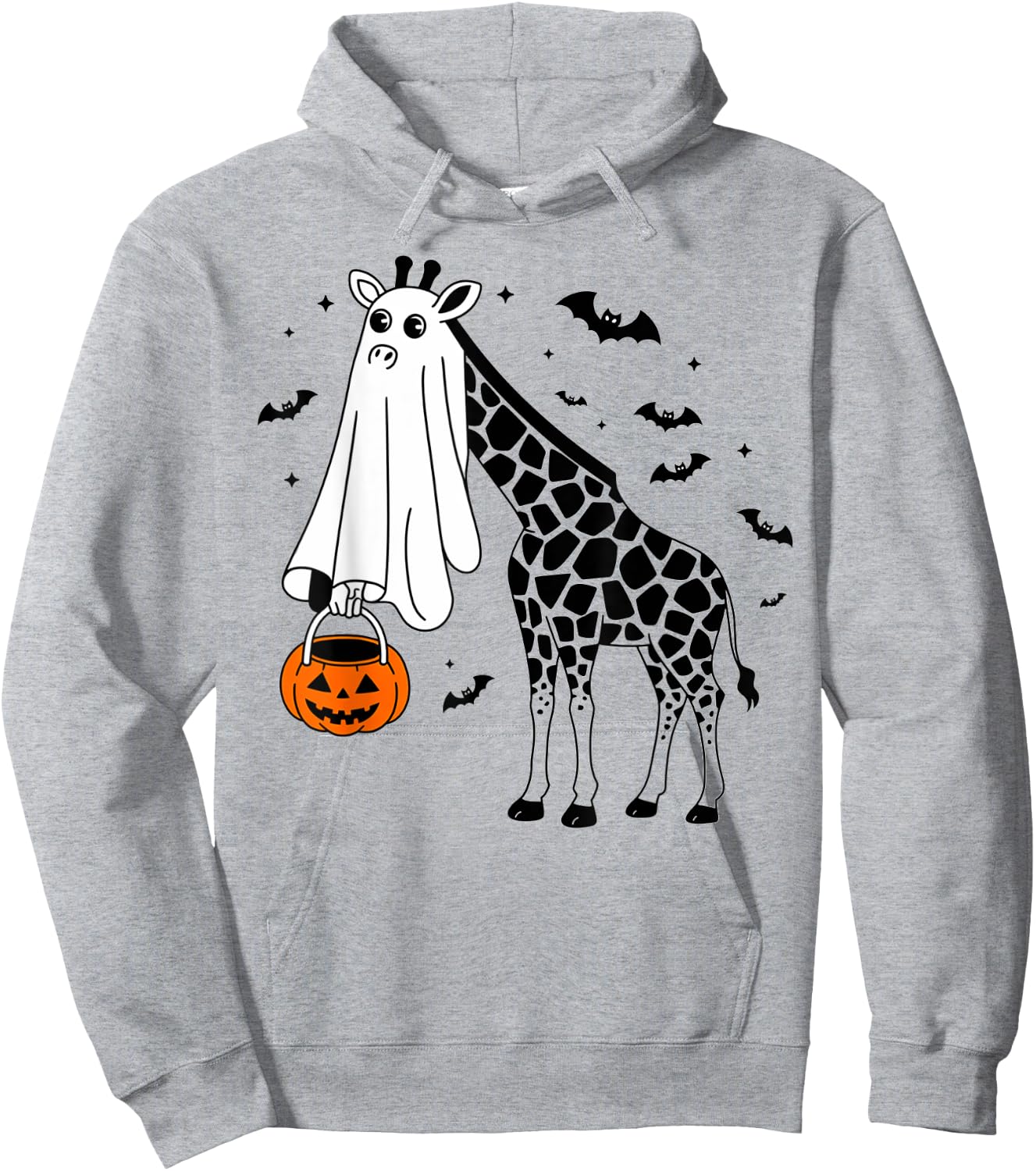 Funny Halloween Giraffe Ghost Costume Trick Or Treat Hoodie - Hoodie | Ash