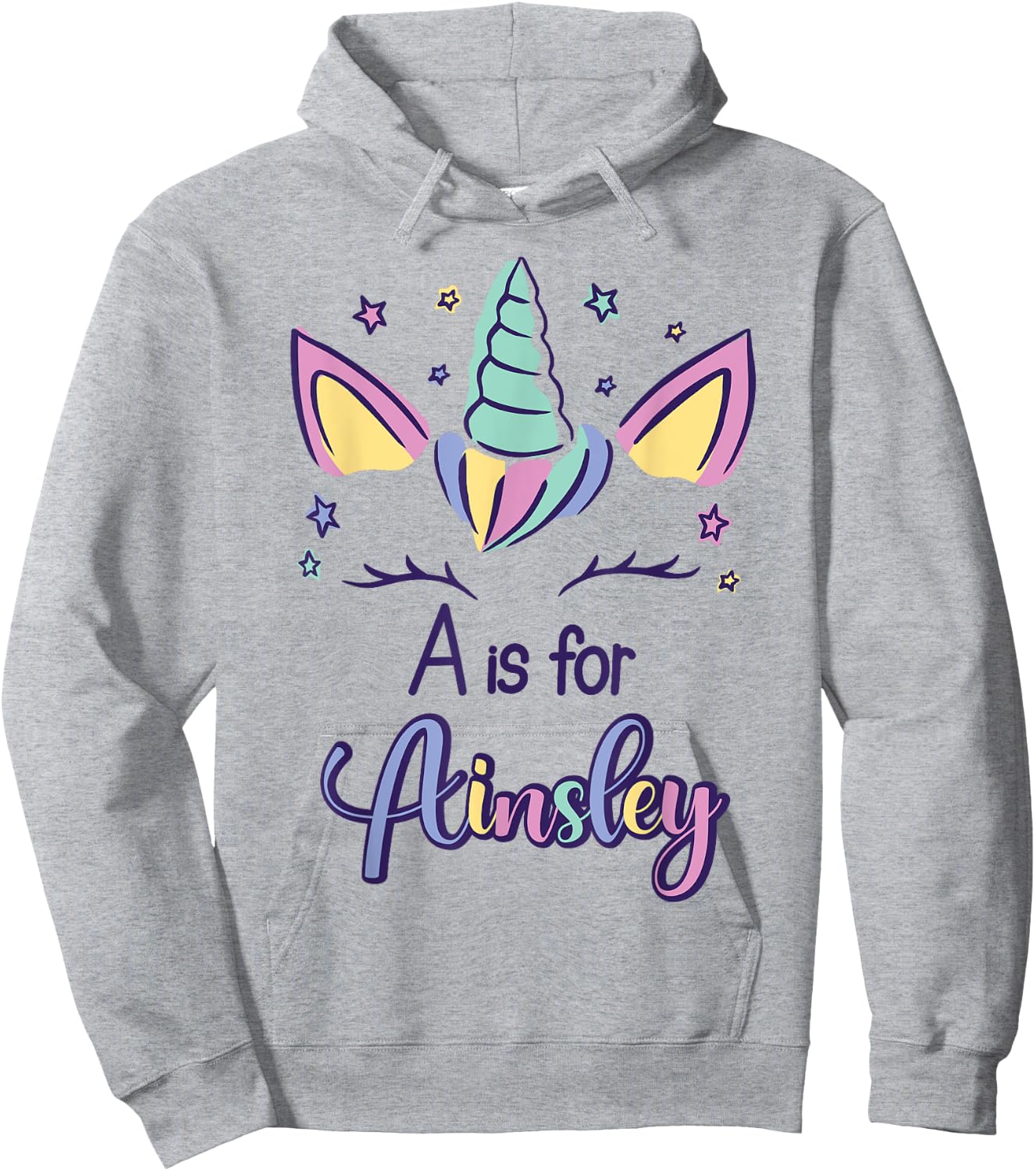 First Name Ainsley Personalized A Is For Ainsley Hoodie - Hoodie | Ash