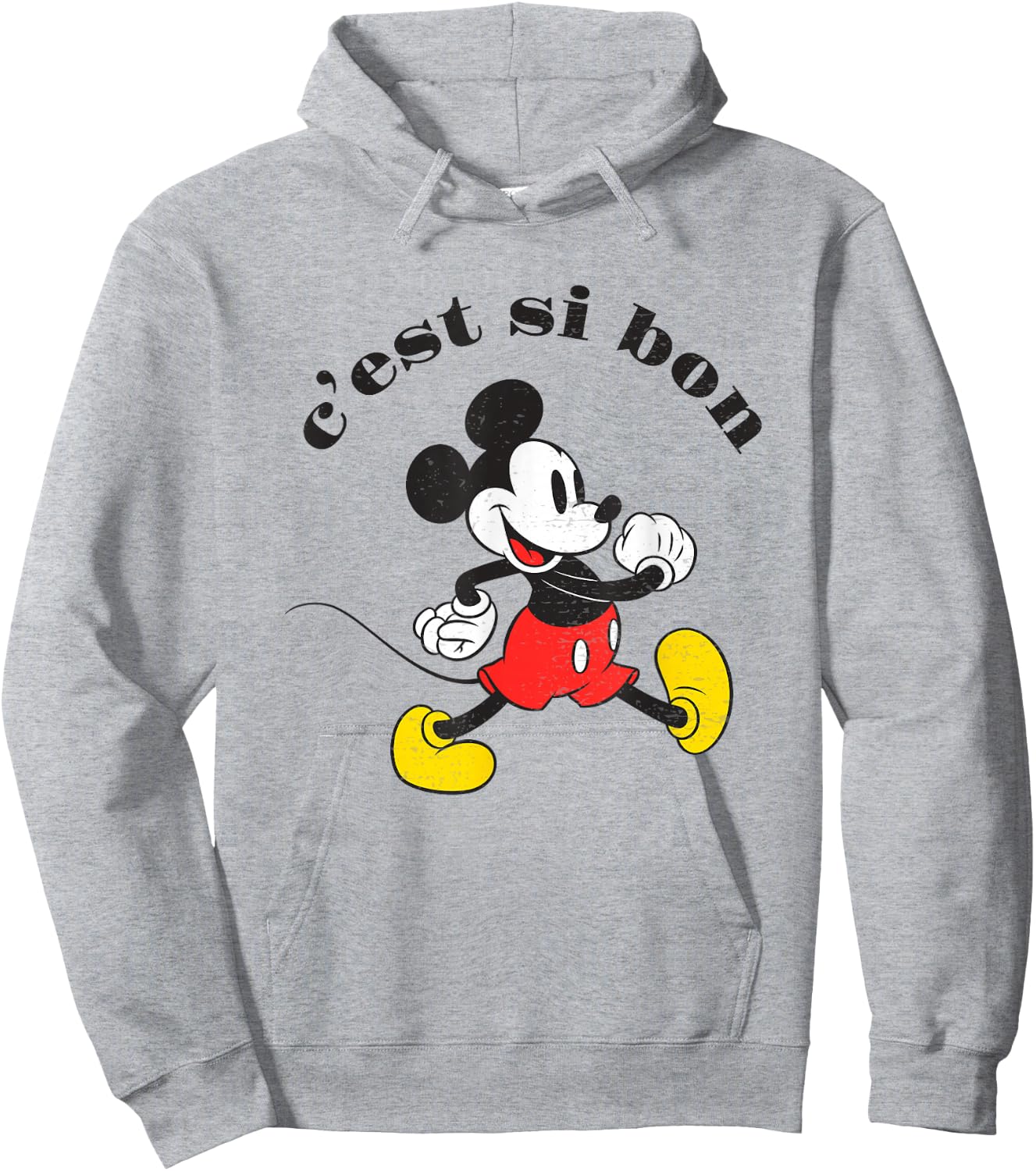 Disney Mickey And Friends Chest Si Bon Mickey Retro Poster Hoodie - Hoodie | Ash