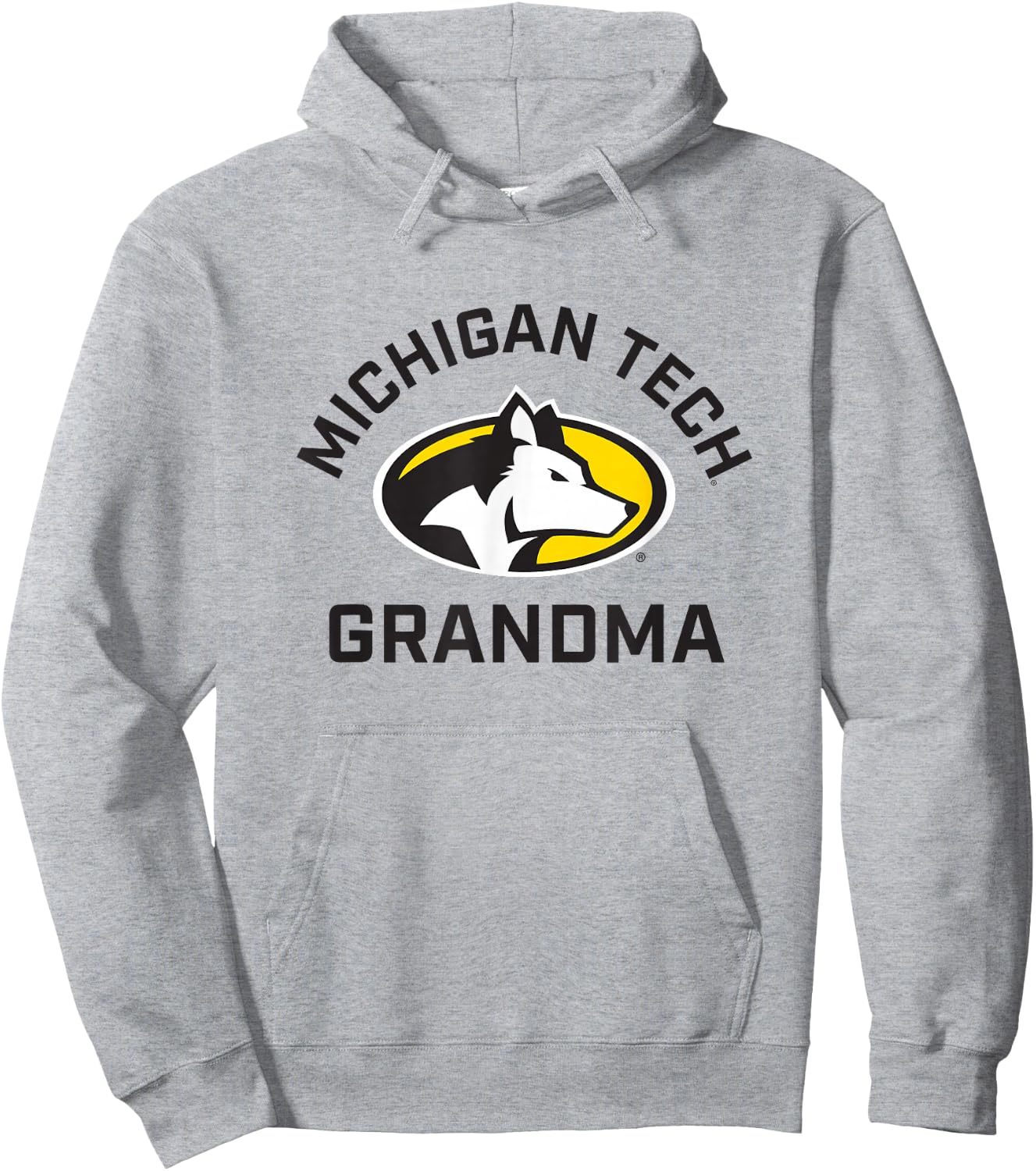 Michigan Tech Huskies Arched Grandma Hoodie - Hoodie | Ash