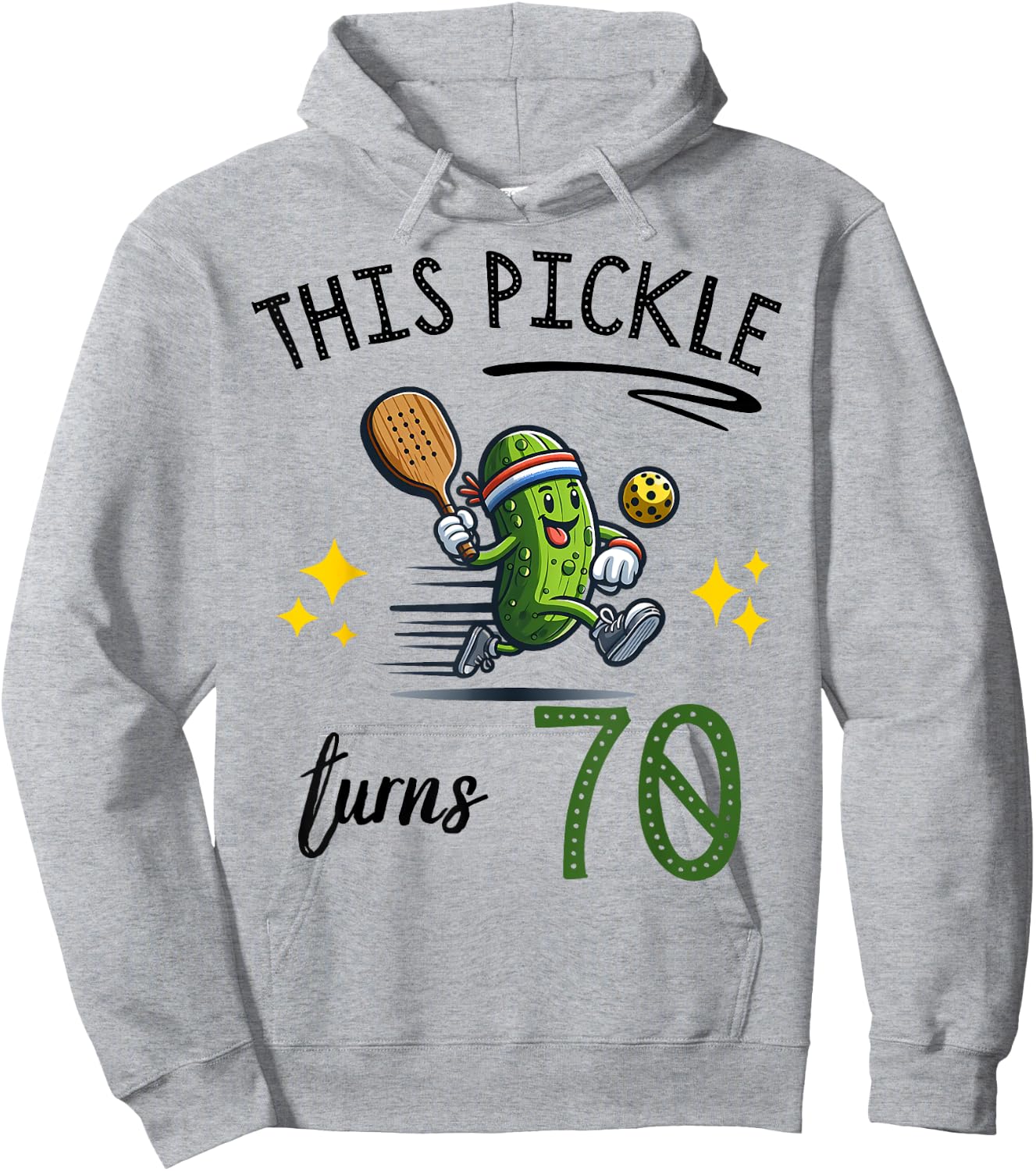 THIS PICKLE TURNS 70 PICKLEBALL 70th BIRTHDAY Hoodie - Hoodie | Ash