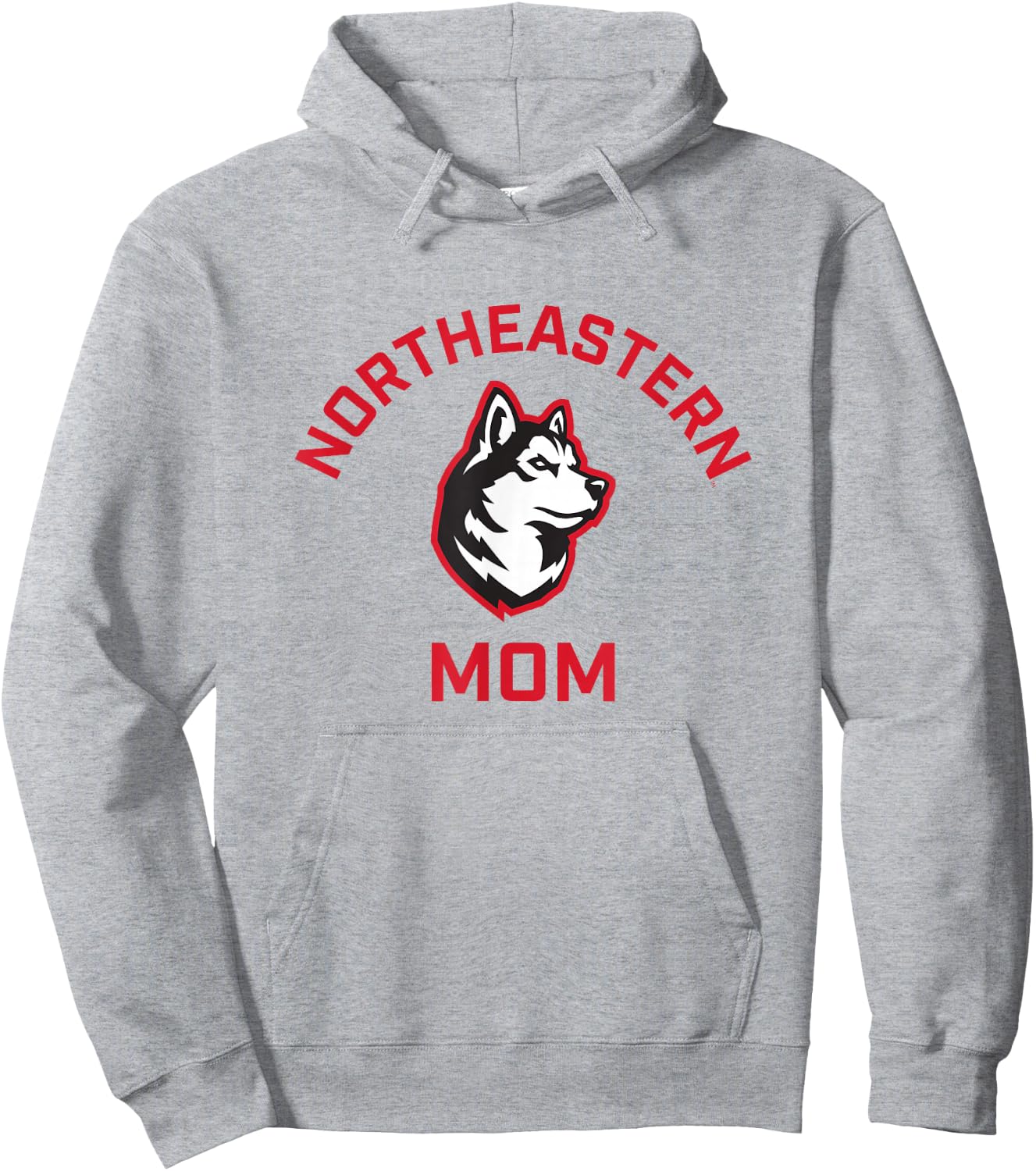 Campus Lab Northeastern University NEU Huskies Arched Mom - Grey, -Adults, Short Sleeve, , Small Hoodie - Hoodie | Ash