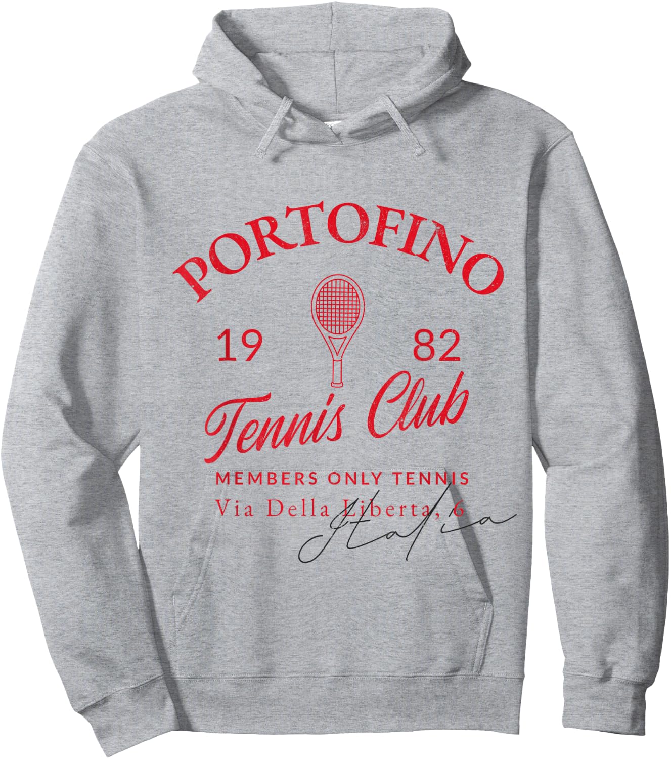 Portofino Tennis Club Italy Vintage Sport Aesthetic Hoodie - Hoodie | Ash