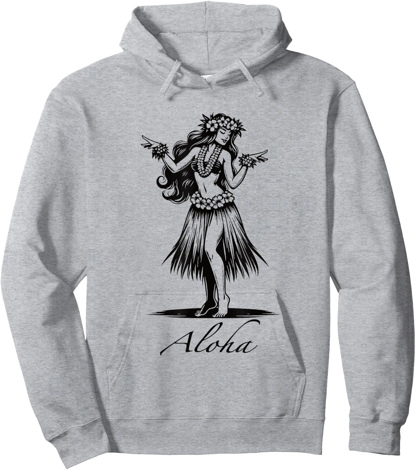 Aloha Hawaii Hawaiian Vintage Wahine Hula Dance Dancer Girl Hoodie - Hoodie | Ash