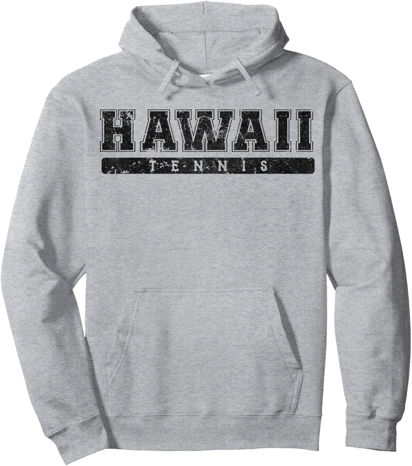 Hawaii Tennis Black Vintage Text Hoodie - Hoodie | Ash