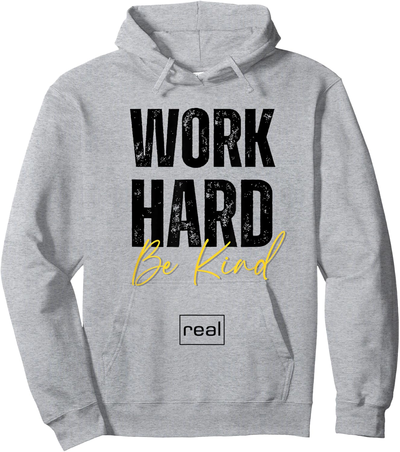 Real Broker "Work Hard Be Kind" Core Value Logo Women Men Hoodie - Hoodie | Ash