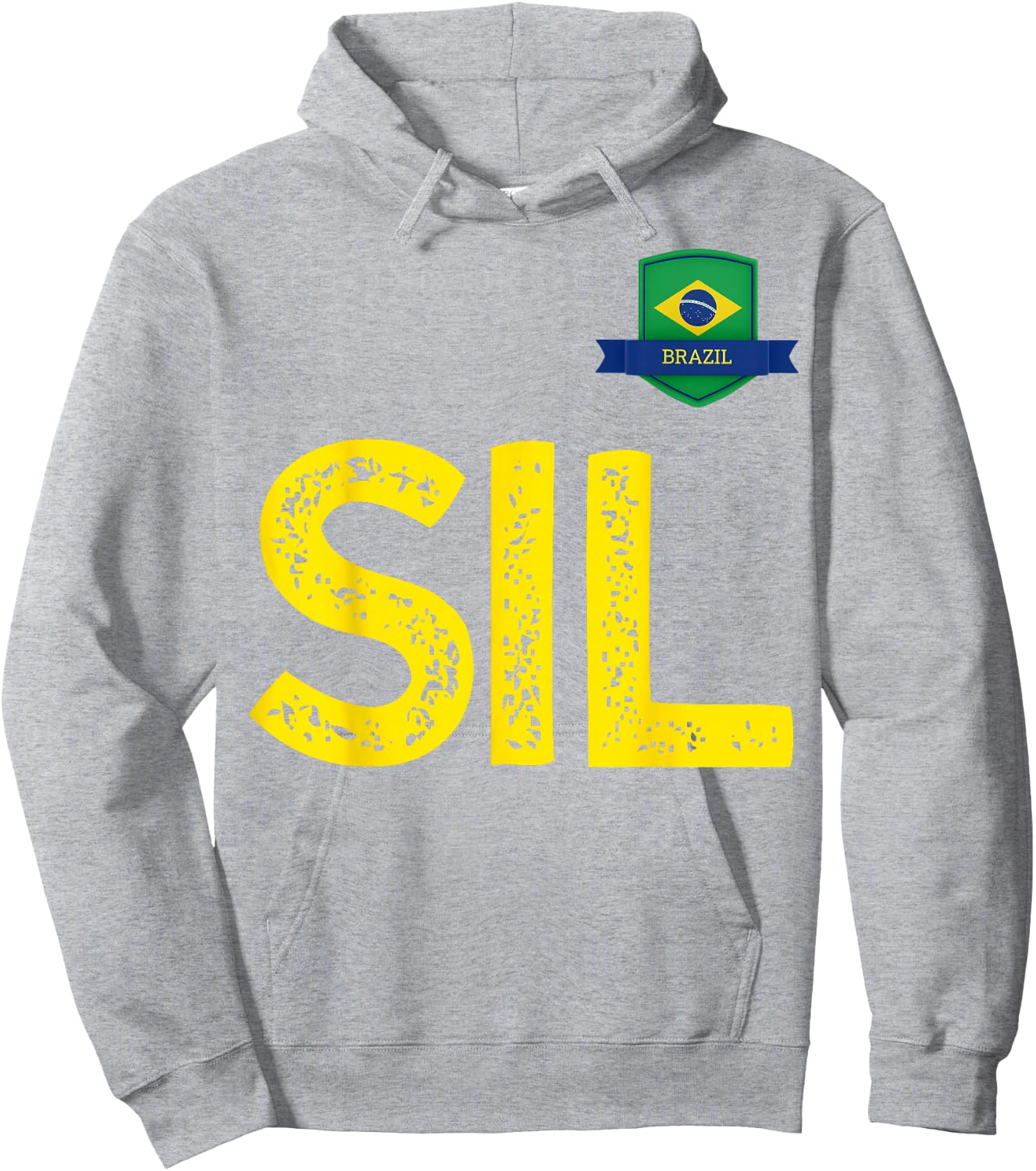 Brazil Human-Flag Letter S and letter I and L Brazil Brasil Hoodie - Hoodie | Ash