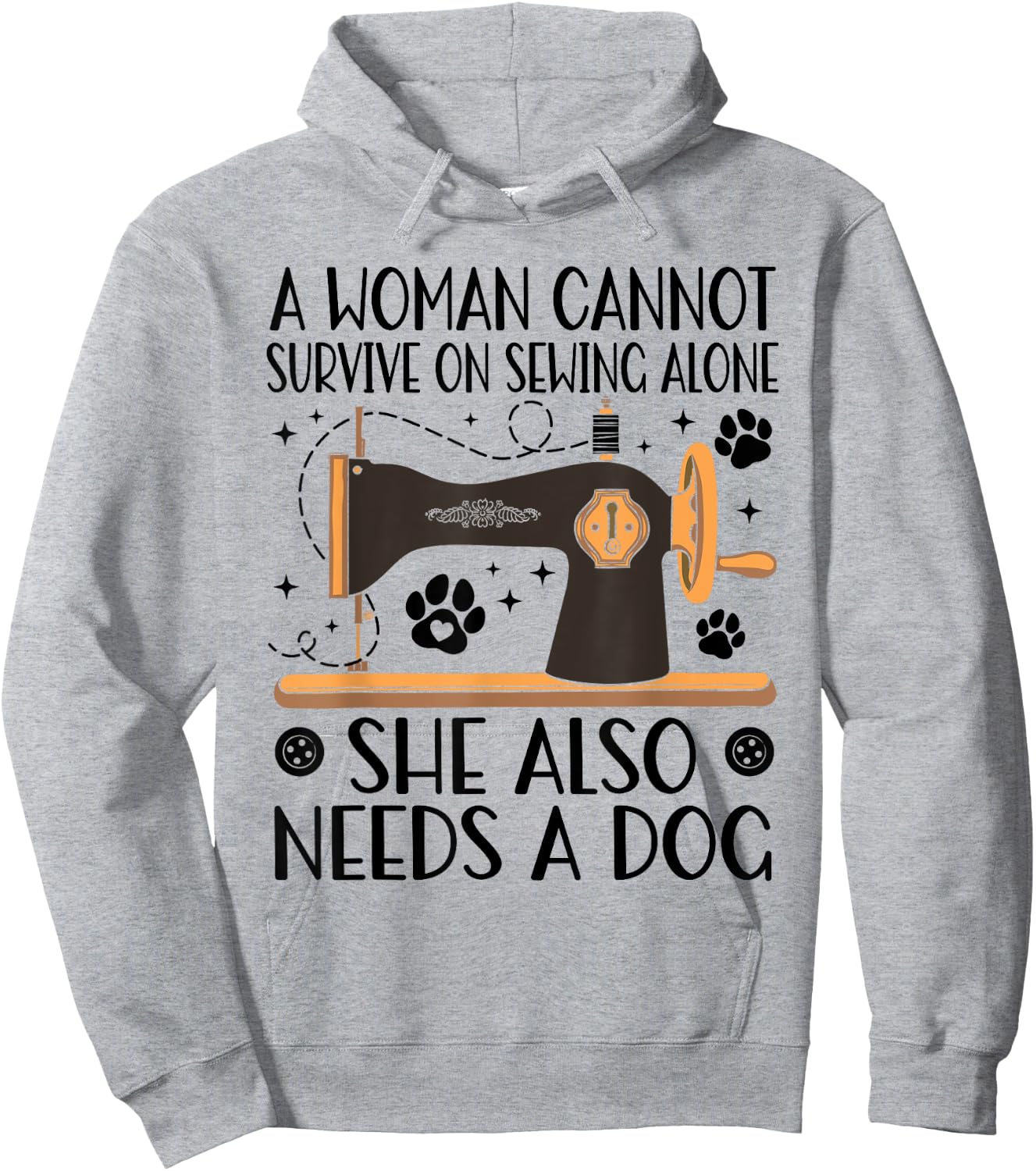 Funny Sewing Dog Lover Quilting Fabric Tailor Sewer Quilter Women Kids Hoodie - Hoodie | Ash