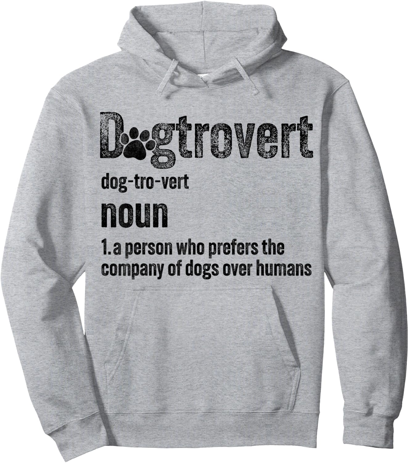 Dogtrovert Definition Funny Vintage Dog Lover Women Men Kids Hoodie - Hoodie | Ash