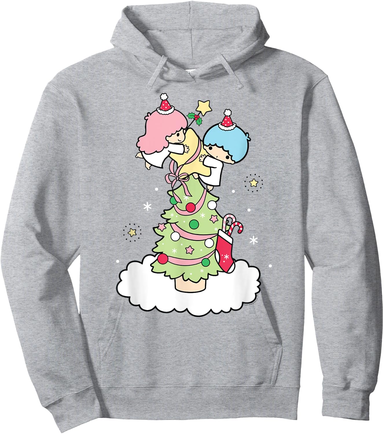 Little Twin Stars Christmas Tree Hoodie - Hoodie | Ash