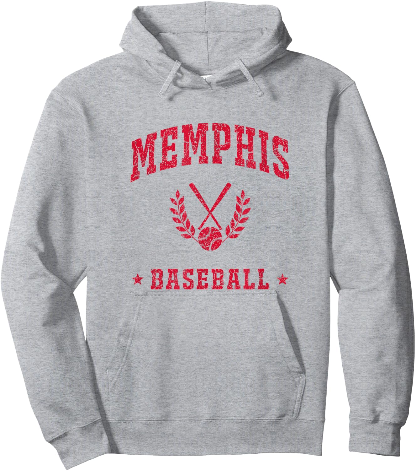 Memphis Baseball Vintage Gameday Retro Baseball Lover Hoodie - Hoodie | Ash