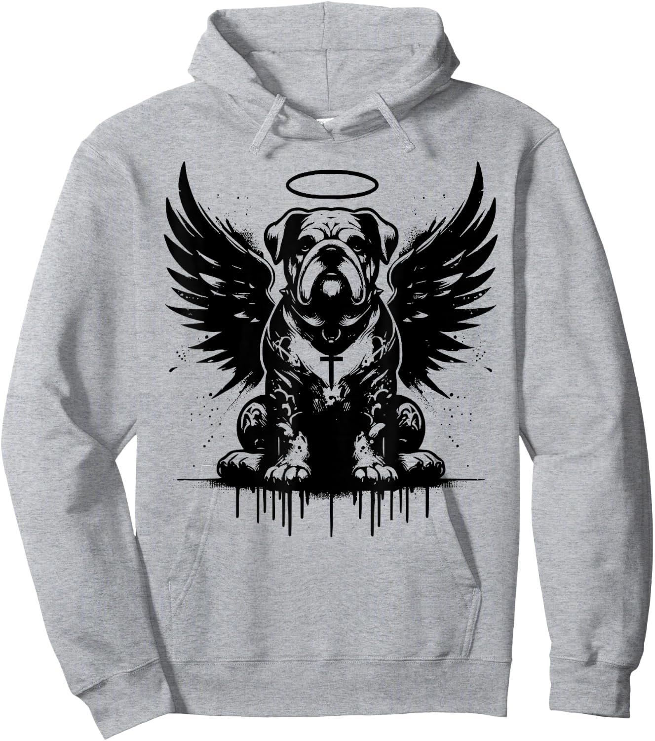 Bulldog With Wings Of An Angel Men Women Hoodie - Hoodie | Ash