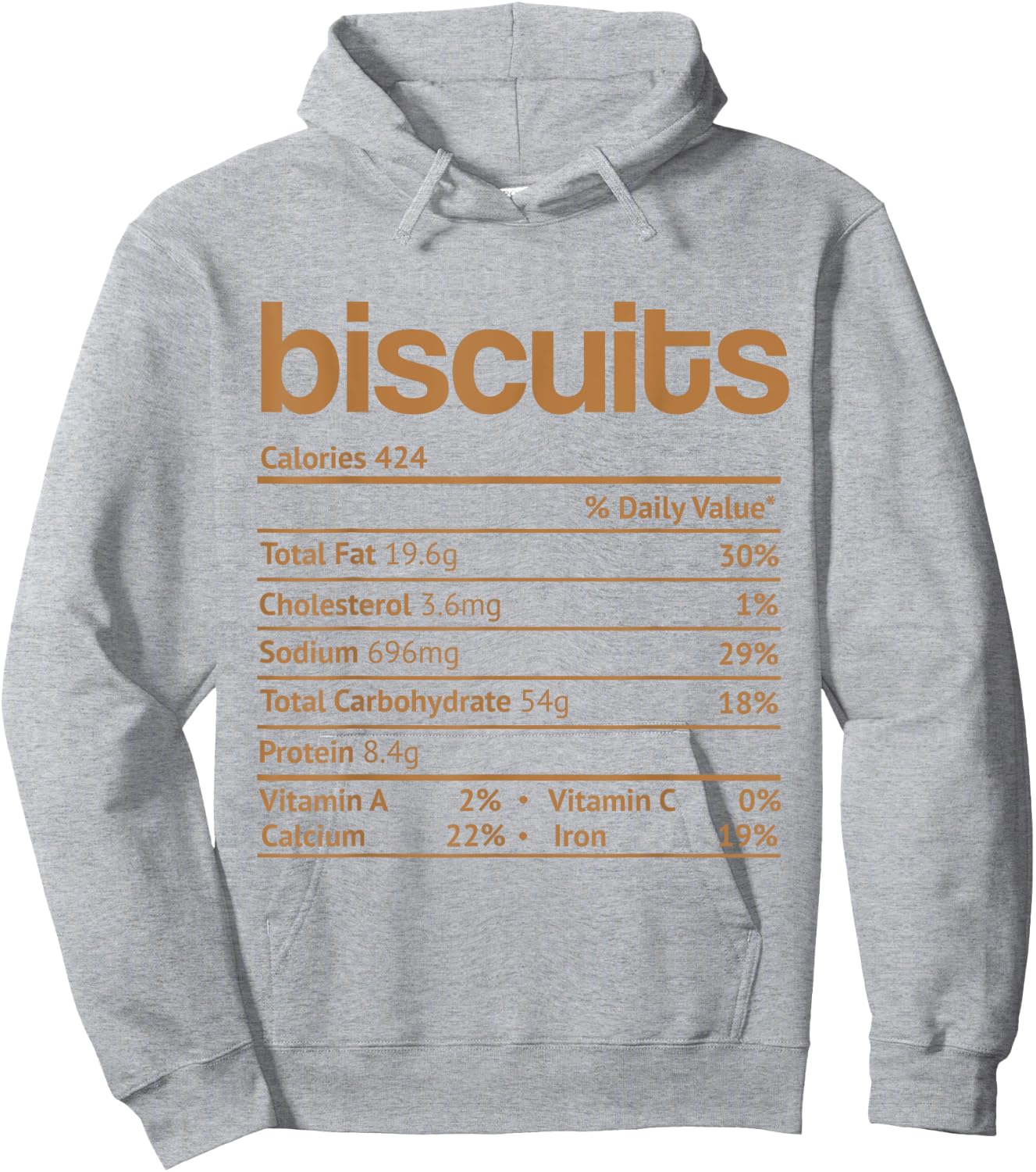Biscuits Nutrition Facts Funny Thanksgiving Christmas Food Hoodie - Hoodie | Ash