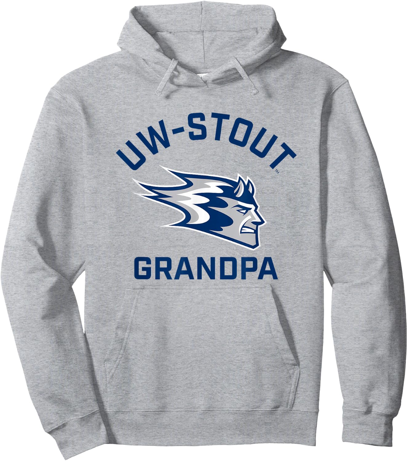 University of Wisconsin-Stout Blue Devils Arched Grandpa Hoodie - Hoodie | Ash