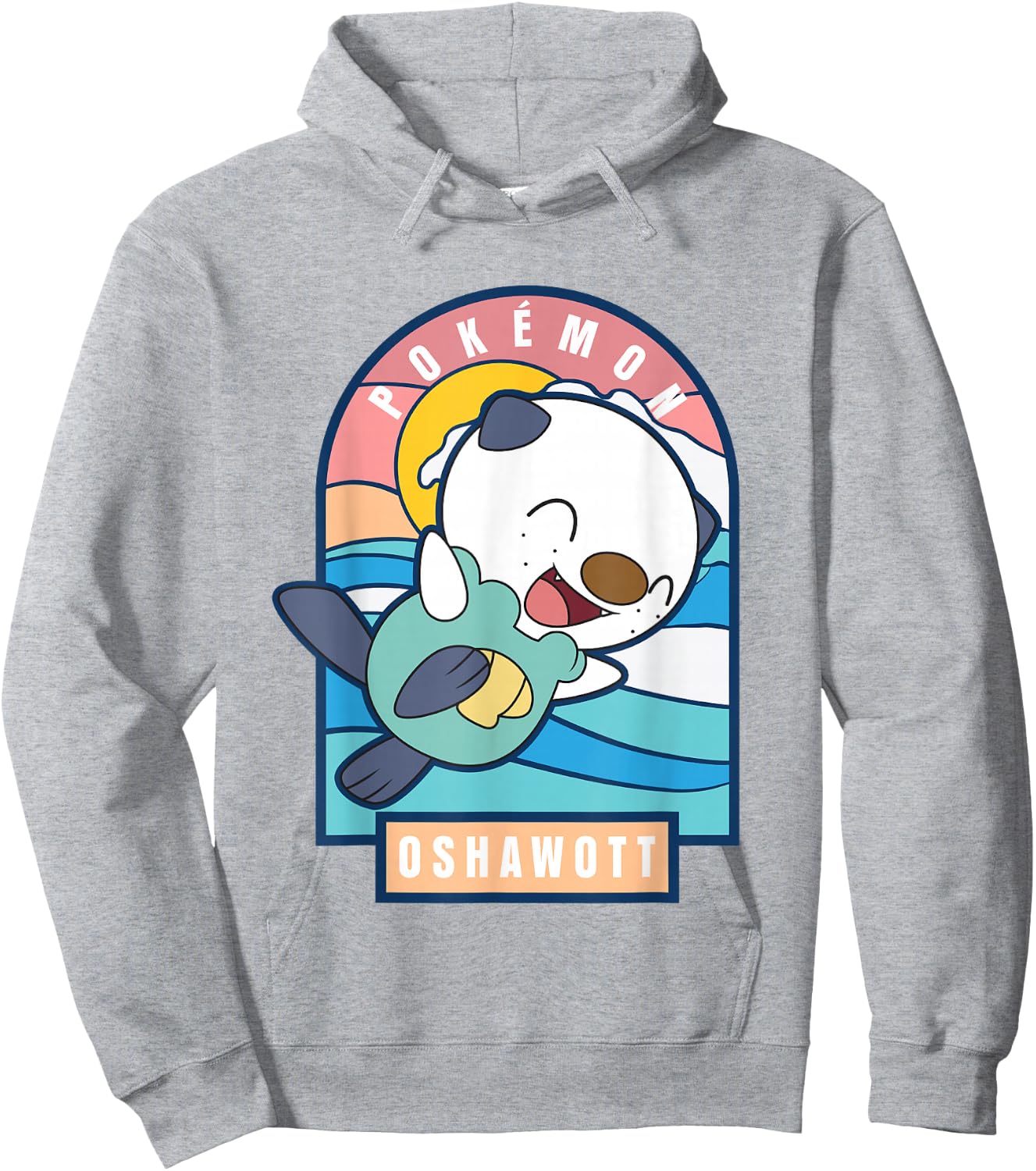 Pokémon Cute Happy Playful Oshawott Colorful Chest Poster Hoodie - Hoodie | Ash