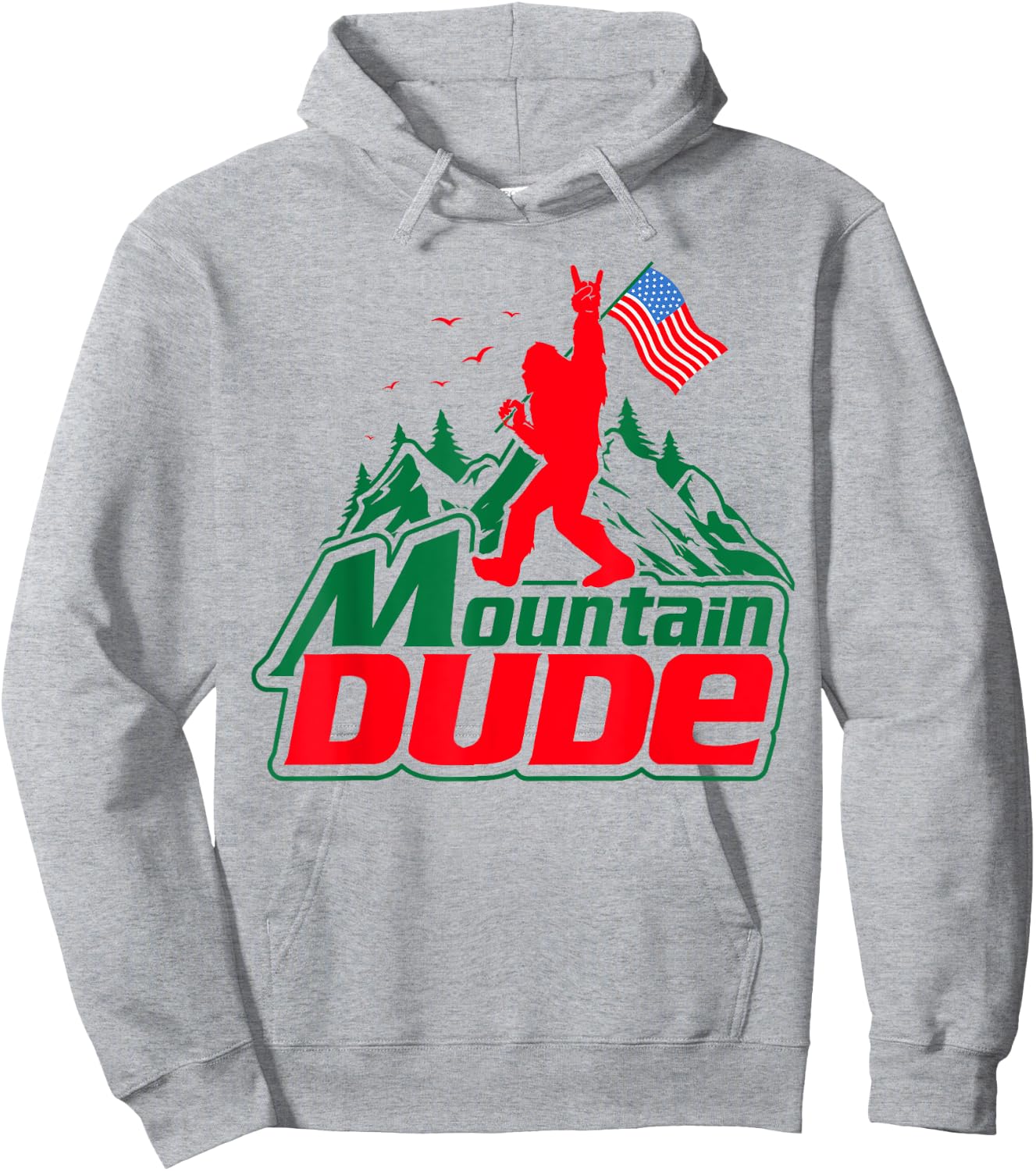 Mountain Dude Funny Bigfoot Sasquatch Hiking Gifts Men Women Hoodie - Hoodie | Ash