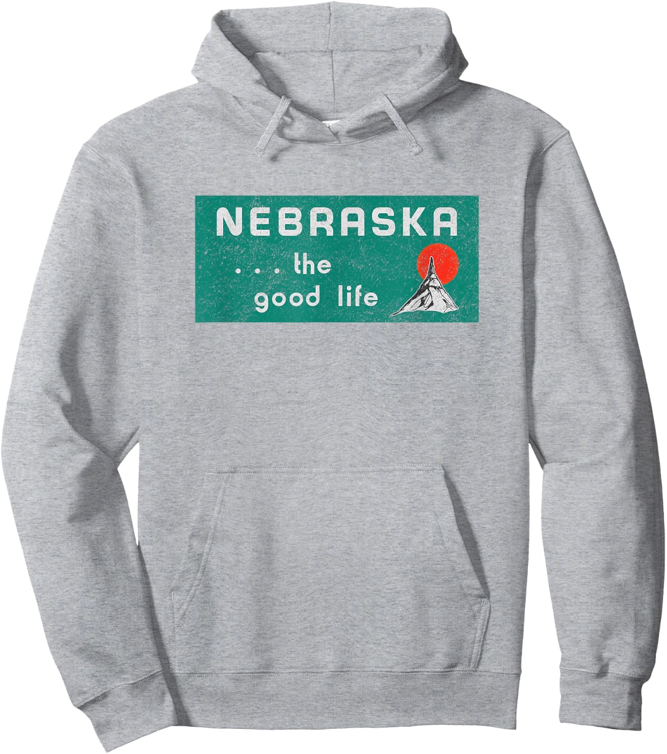 Nebraska The Good Life Vintage Distressed Hoodie - Hoodie | Ash