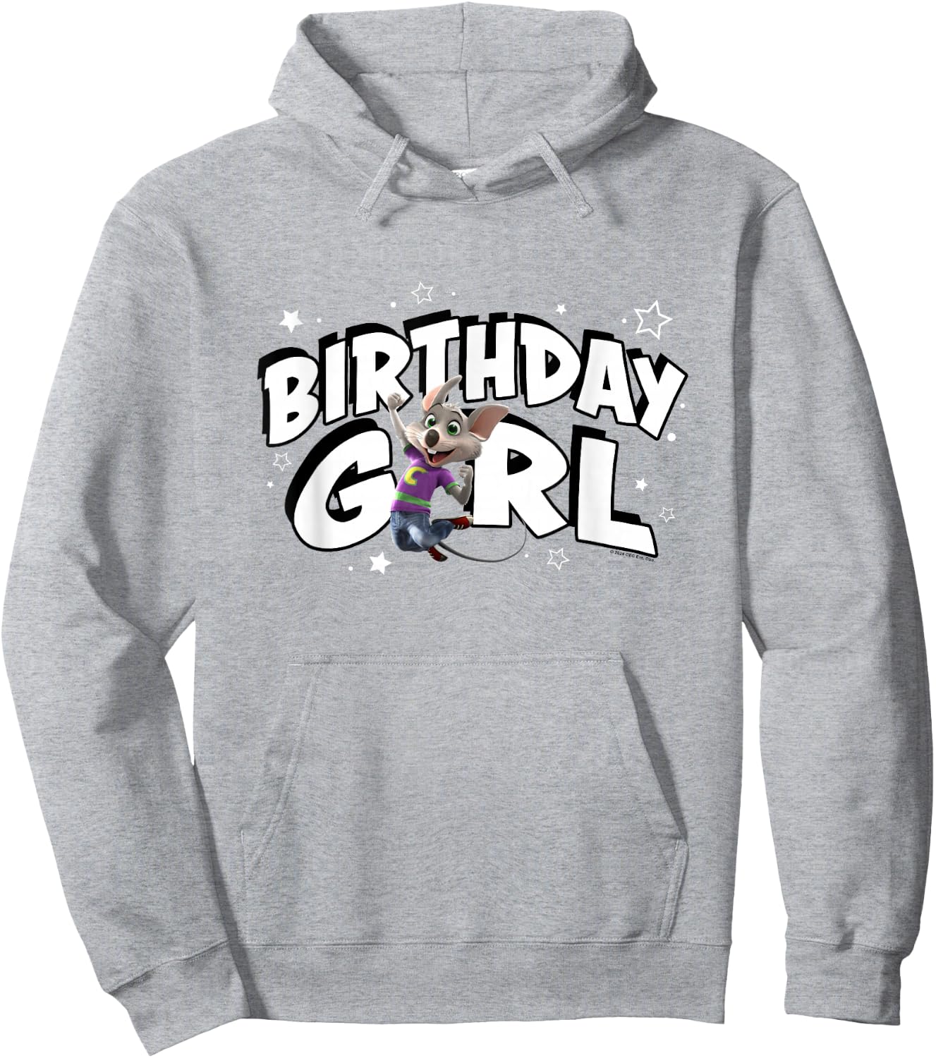 Chuck E. Cheese Birthday Girl Celebration Chuck Logo Hoodie - Hoodie | Ash