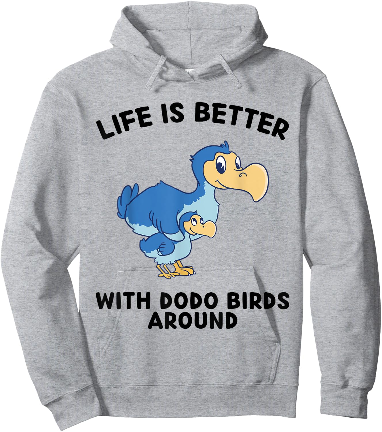 Dodo Birds Life Is Better With Dodo Birds Around - -Kids Anime Dodo Birds - Grey - Small - - Short Sleeve - Cotton Blend, Polyester Hoodie - Hoodie | Ash