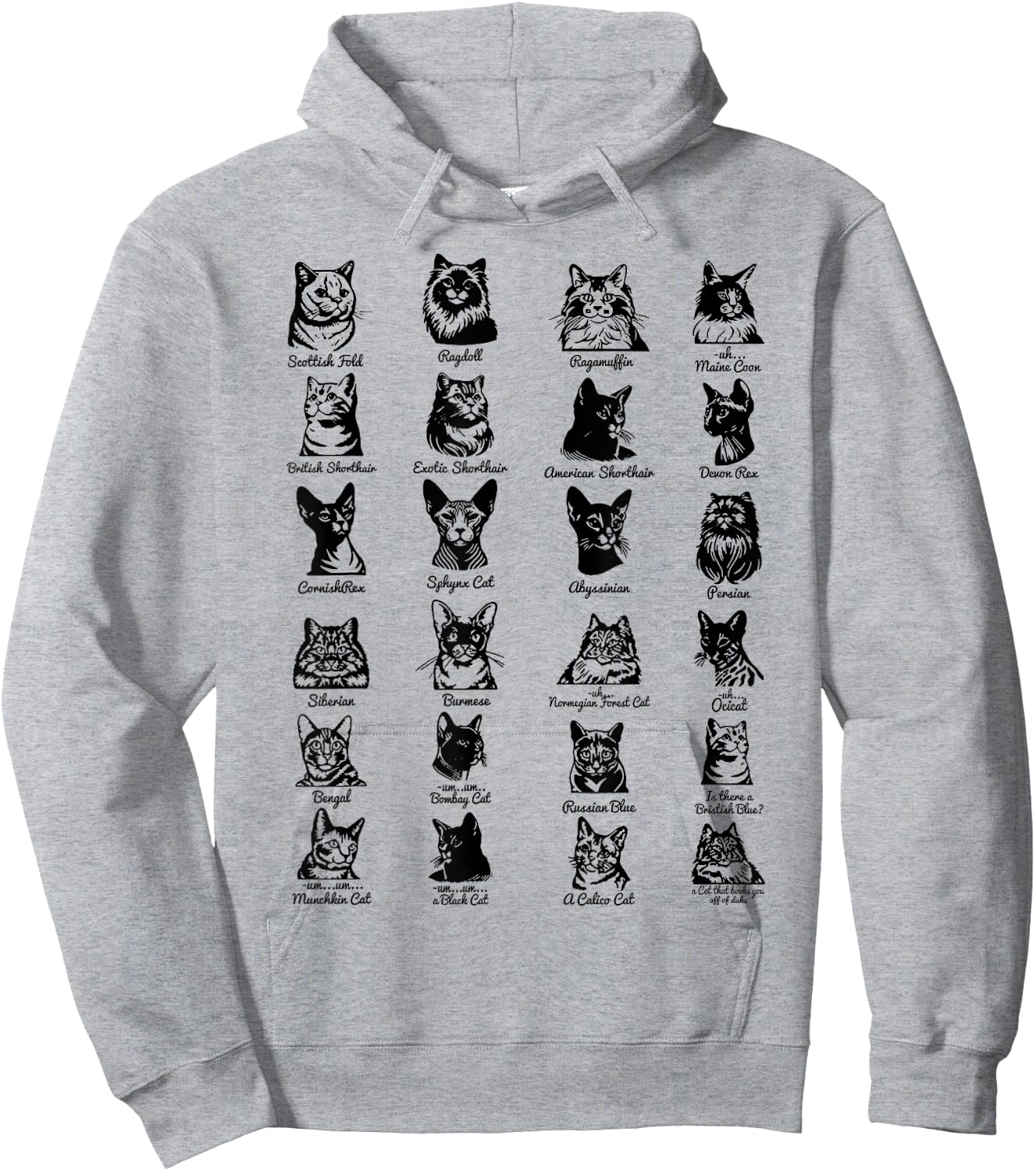 Vintage Cat Breeds Women Hoodie - Hoodie | Ash