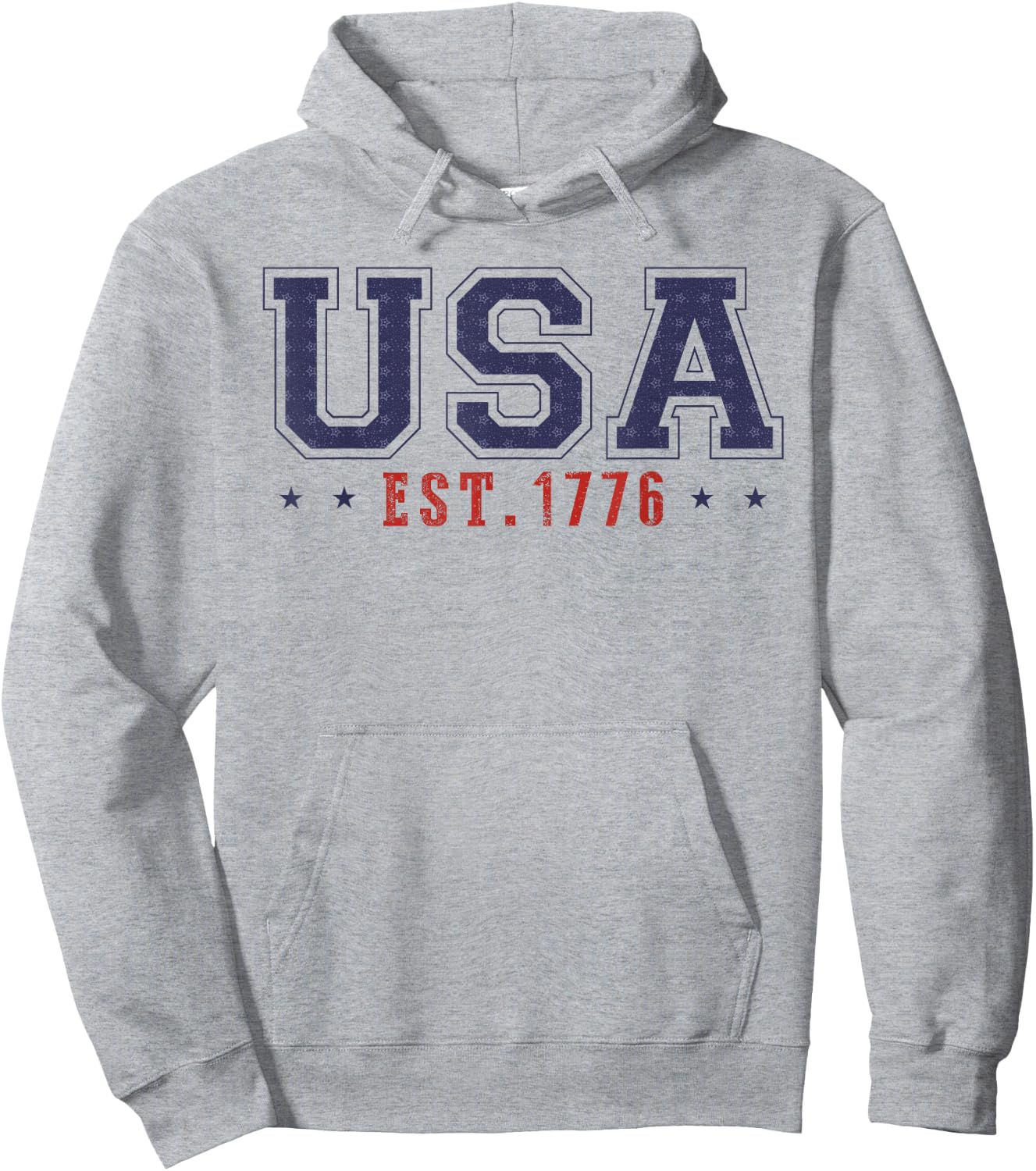 4th Of July Patriotic US Flag USA Est 1776 America Men women Hoodie - Hoodie | Ash