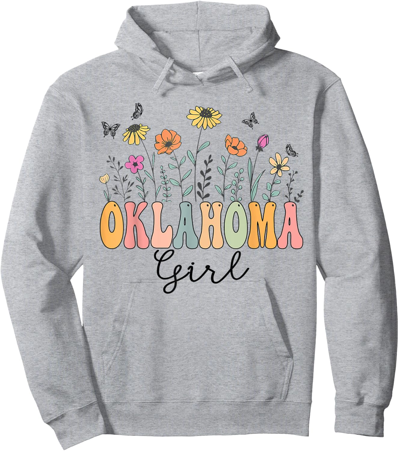 Oklahoma Girl Wildflower Groovy Oklahoma Lover Hoodie - Hoodie | Ash