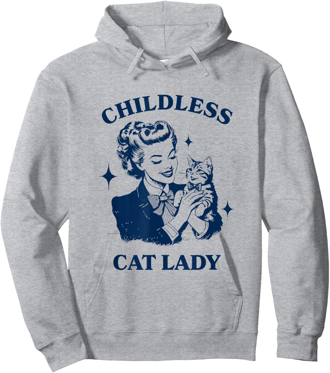 Childless Cat Lady Cat Lovers Apparel Hoodie - Hoodie | Ash