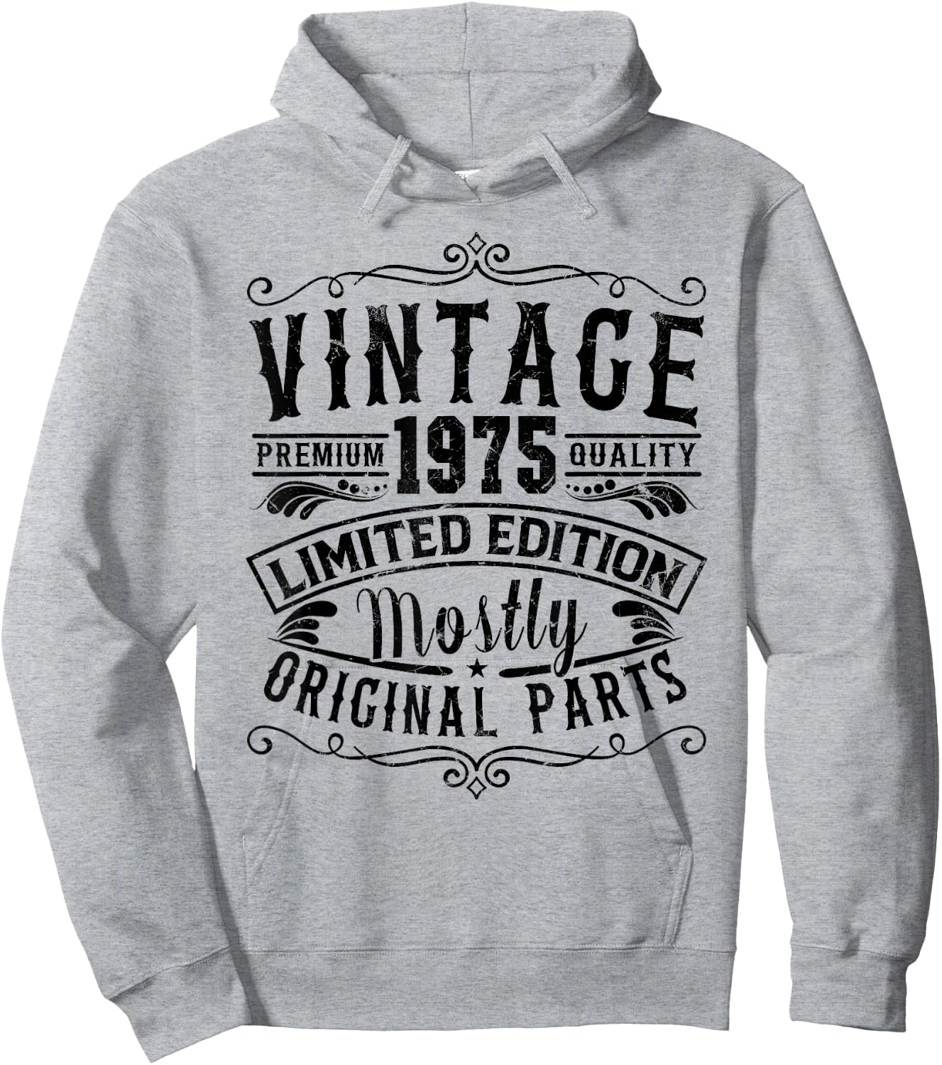 Born In 1975 Vintage Mostly Original Parts Funny Birthday Hoodie - Hoodie | Ash