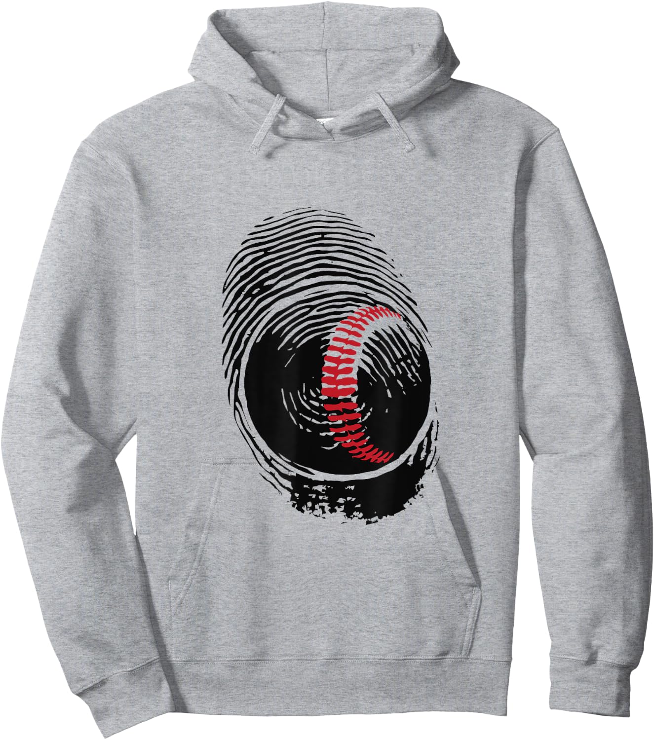 Baseball Fingerprint Cool Baseball Fan and Player Graphic Hoodie - Hoodie | Ash
