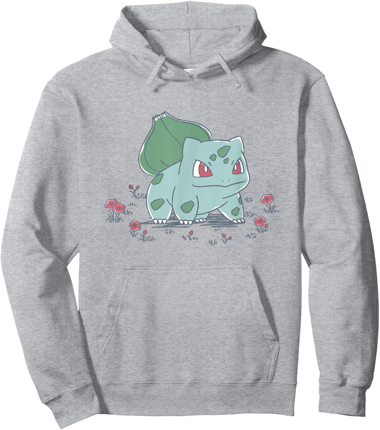 Pokémon Bulbasaur Standing In Flower Garden Retro Sketch Hoodie - Hoodie | Ash