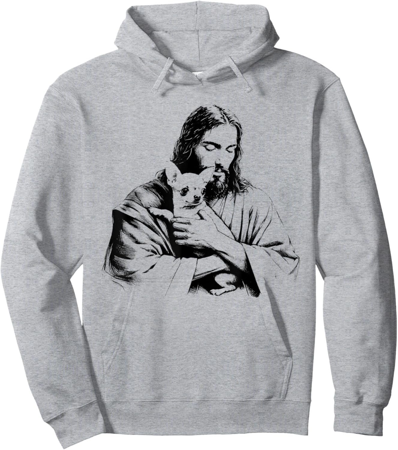 Jesus Chihuahua Dog - Funny Christian Religious Dog Lover Hoodie - Hoodie | Ash