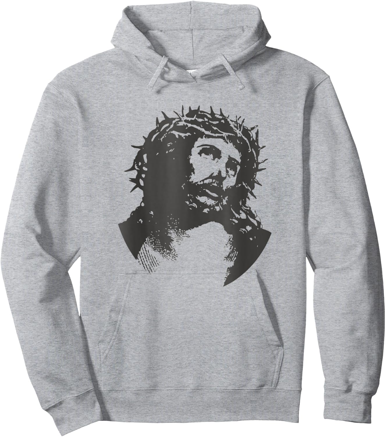 Face Of Jesus Christ Crown Of Thorns Catholic Faith Hoodie - Hoodie | Ash