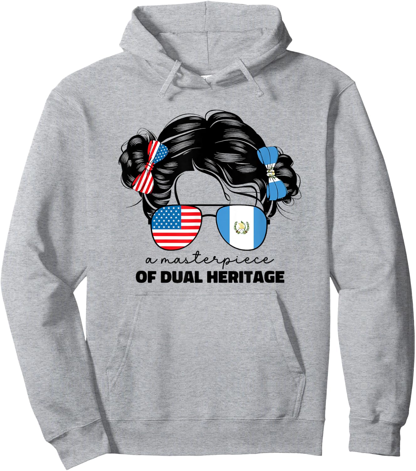 Half Guatemalan And American Guatemala Usa Flag Kids Girls Hoodie - Hoodie | Ash