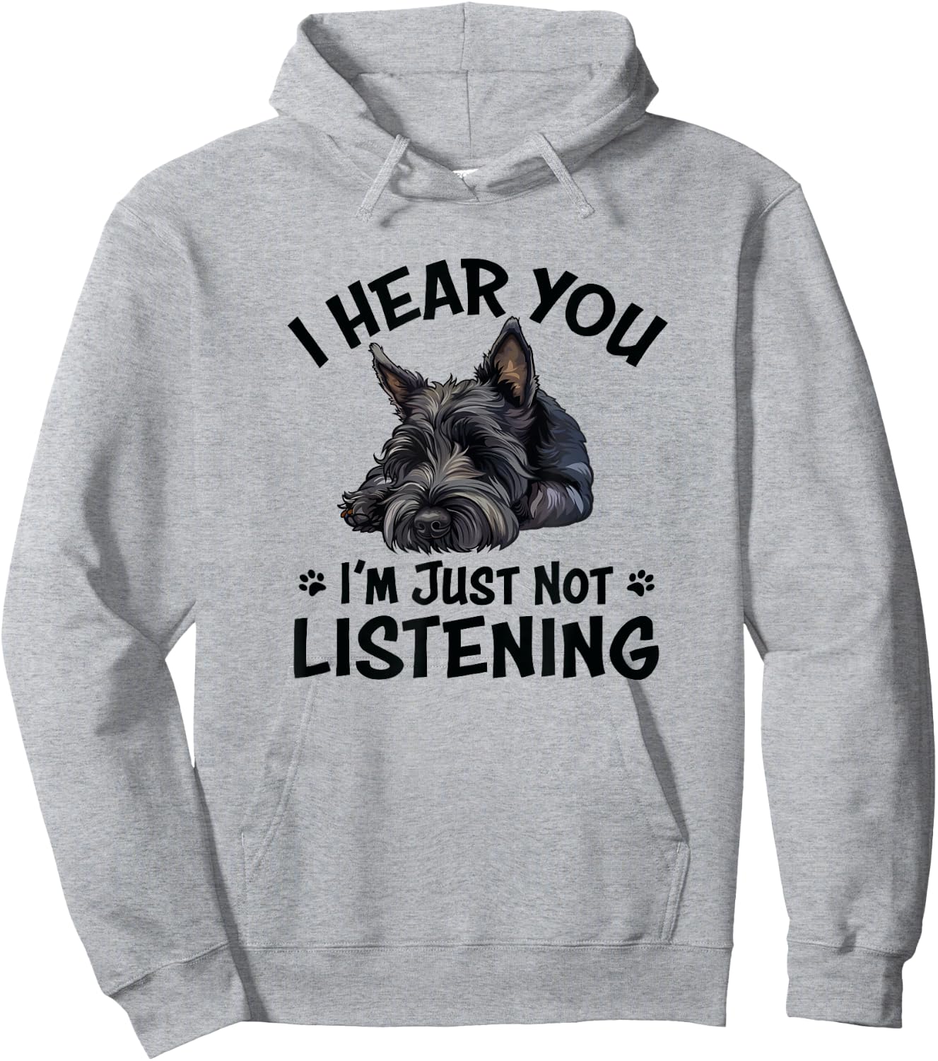 Cute Hear You Listening Scottish Terrier Lover Hoodie - Hoodie | Ash
