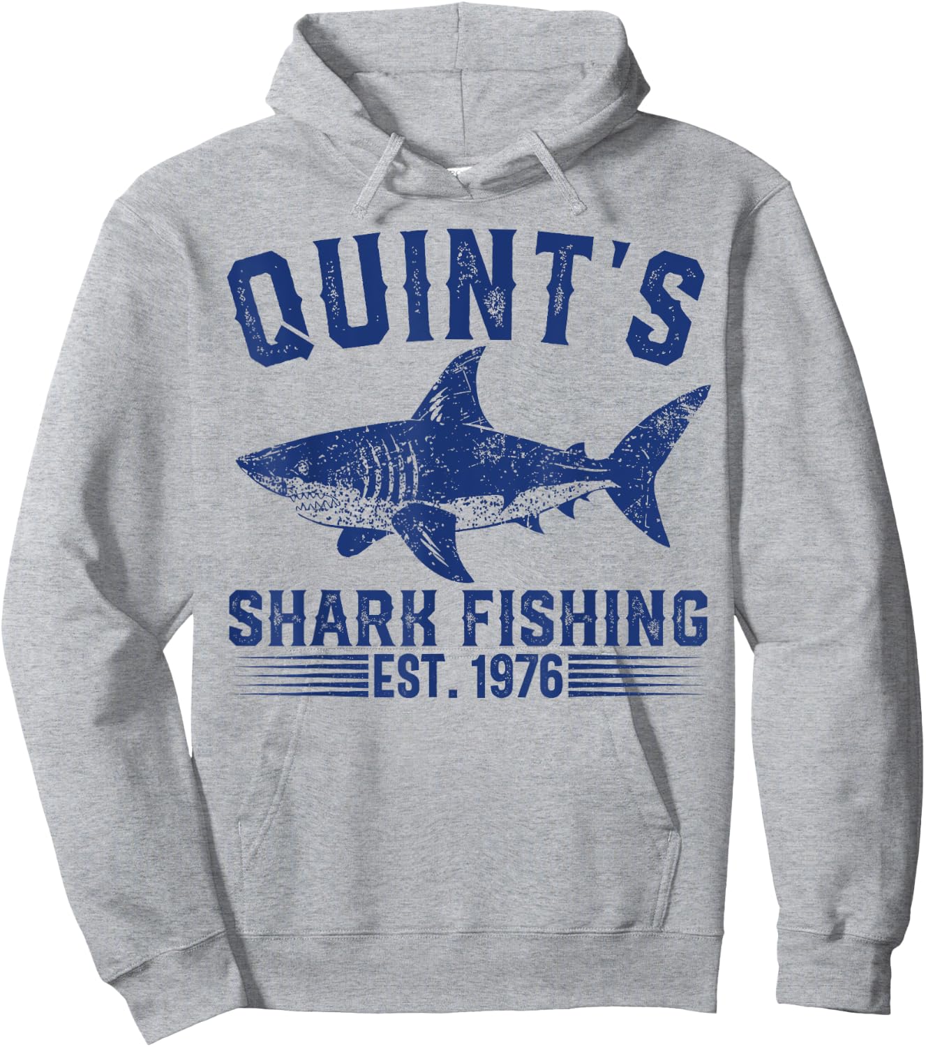 Vintage Quint's Shark Fishing 1976 Retro Fisher Birthday Hoodie - Hoodie | Ash