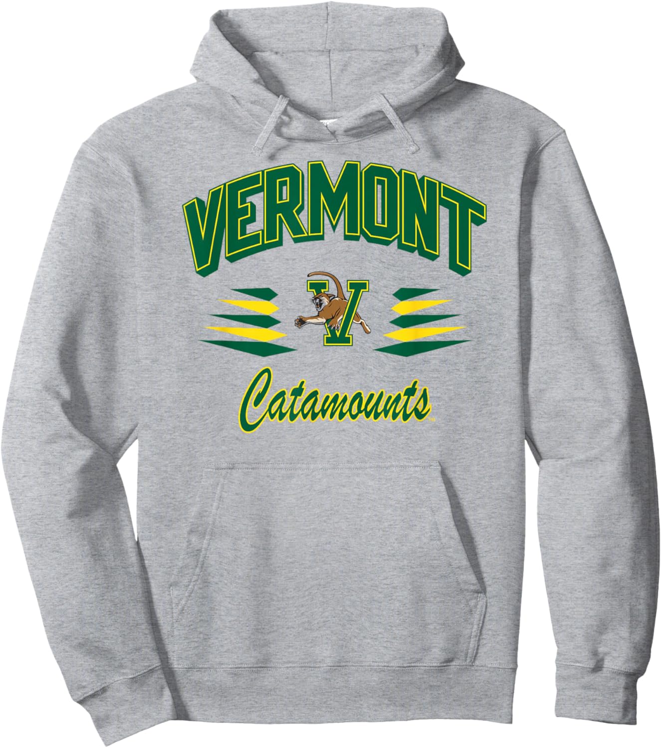 Vermont Catamounts Retro Diamond White Officially Licensed Hoodie - Hoodie | Ash
