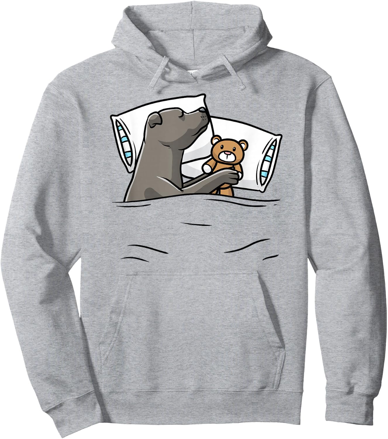 Sleeping Staffordshire Bull Terrier Dog Staffy Women Girls Kids Hoodie - Hoodie | Ash