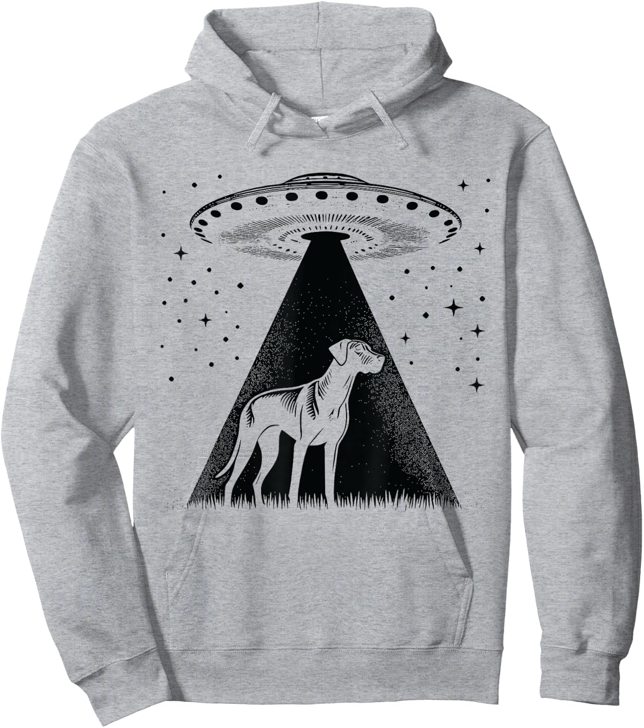 Rhodesian Ridgeback Mom Dad Dog - Funny Alien UFO Hoodie - Hoodie | Ash