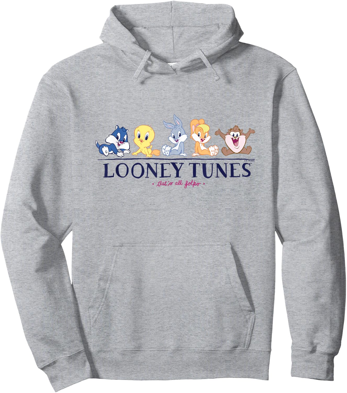 Looney Tunes Baby Looney Tunes That's All Folks Cute Lineup Hoodie - Hoodie | Ash