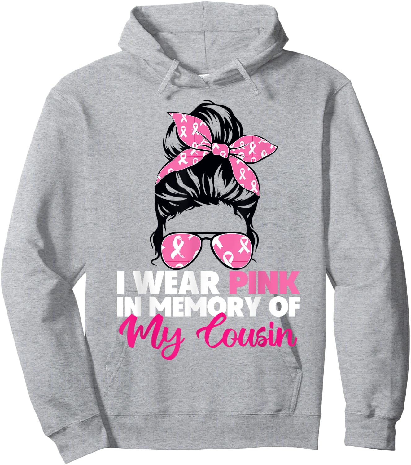 I Wear Pink In Memory Of My Cousin Breast Cancer Awareness Hoodie - Hoodie | Ash