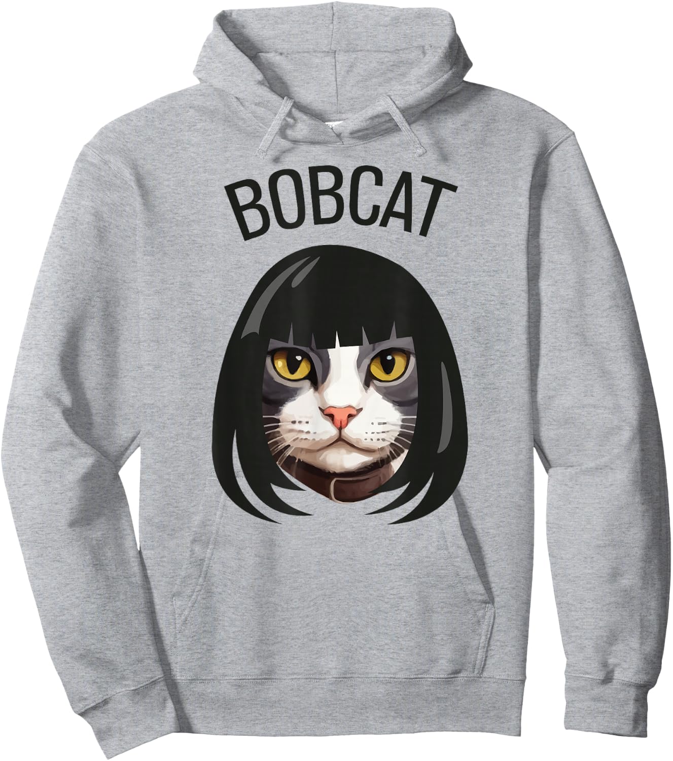 Bobcat funny cat bob haircut trending comedy cat graphic Hoodie - Hoodie | Ash