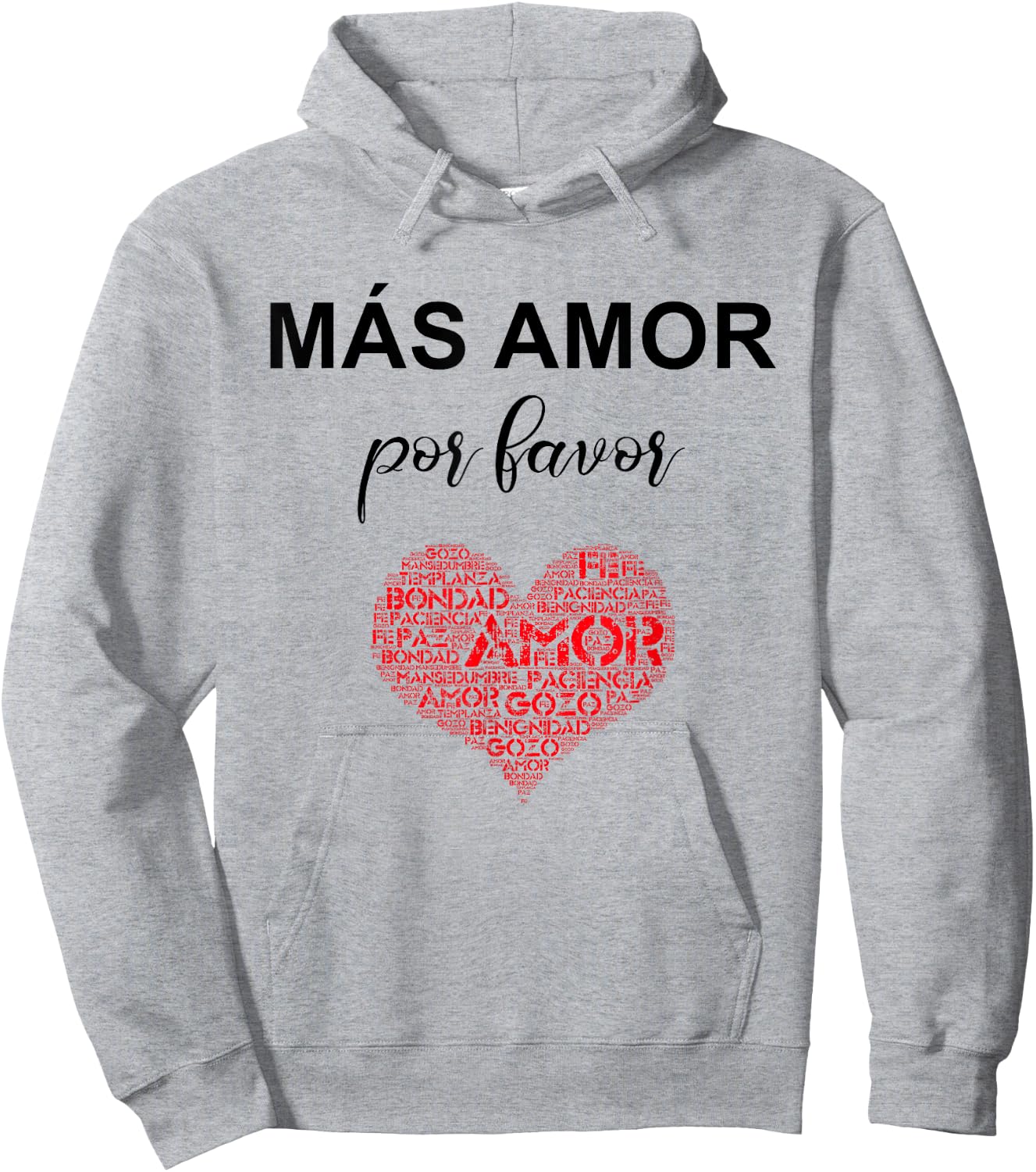 MAS AMOR por favor Christian fruit of the spirit bible Hoodie - Hoodie | Ash