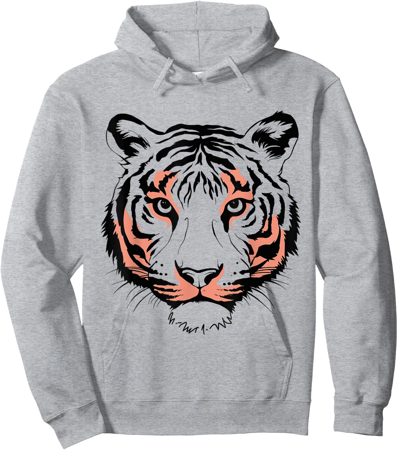 Orange Tiger Face Wild Animal Men Kids Tiger Head Hoodie - Hoodie | Ash