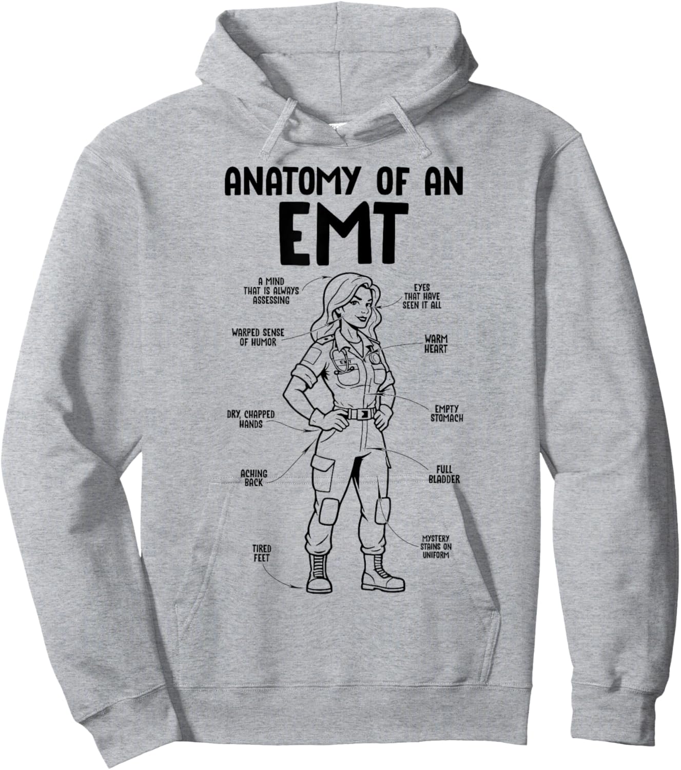 EMT Anatomy Funny EMT Girls Hoodie - Hoodie | Ash