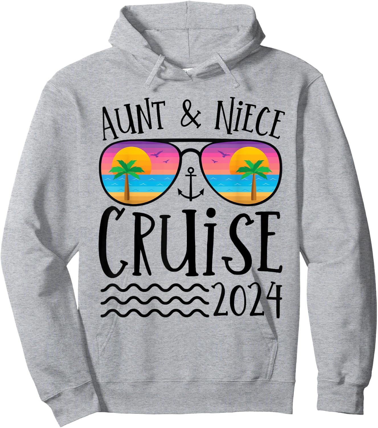 Aunt Niece Cruise Trip 2024 Summer Vacation Matching Family Hoodie - Hoodie | Ash