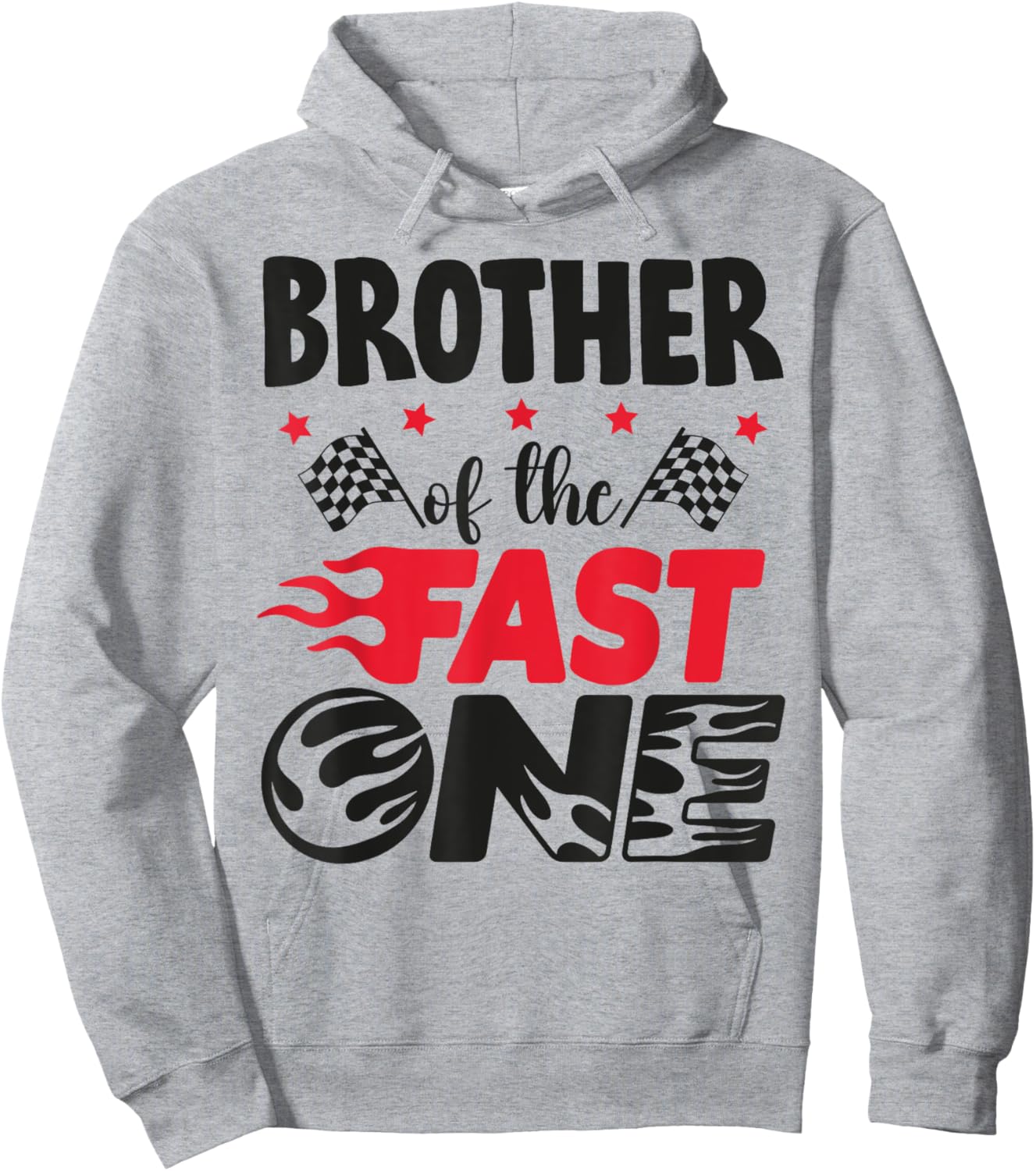 Brother of The Fast One Car Racing Bro 1st Birthday Boy Hoodie - Hoodie | Ash