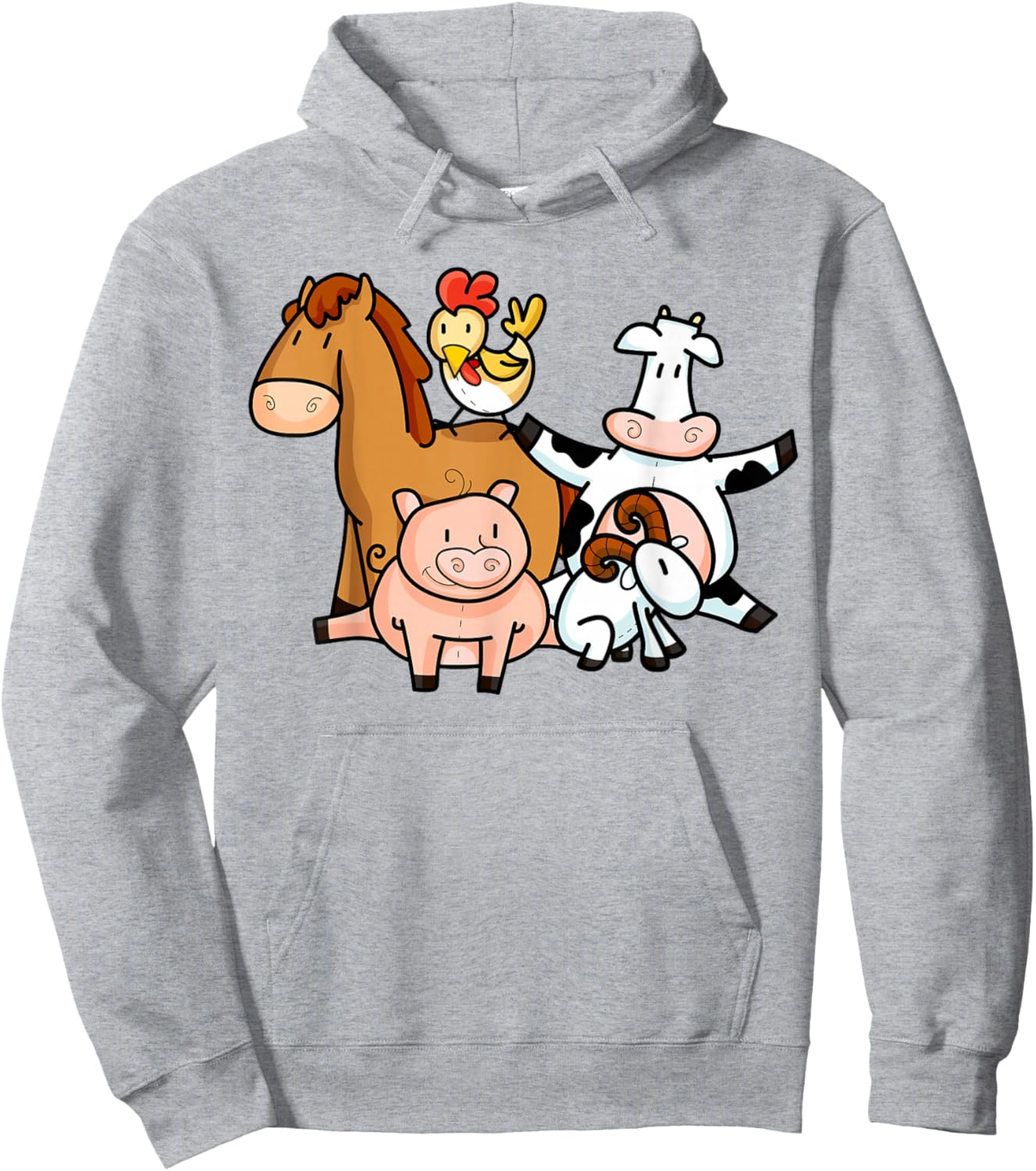 Farmer Animals Children Shirt | Cool Young Barn Animals Gift Hoodie - Hoodie | Ash