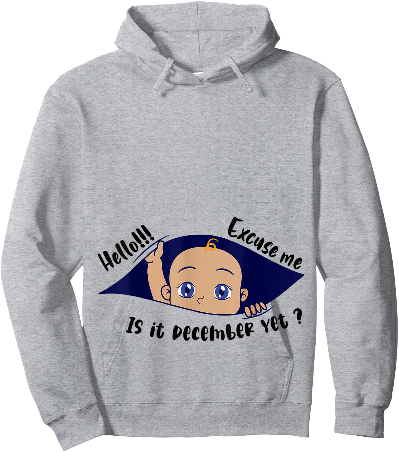 Excuse Me Is It December Yet Pregnancy Boy Announcement Hoodie - Hoodie | Ash